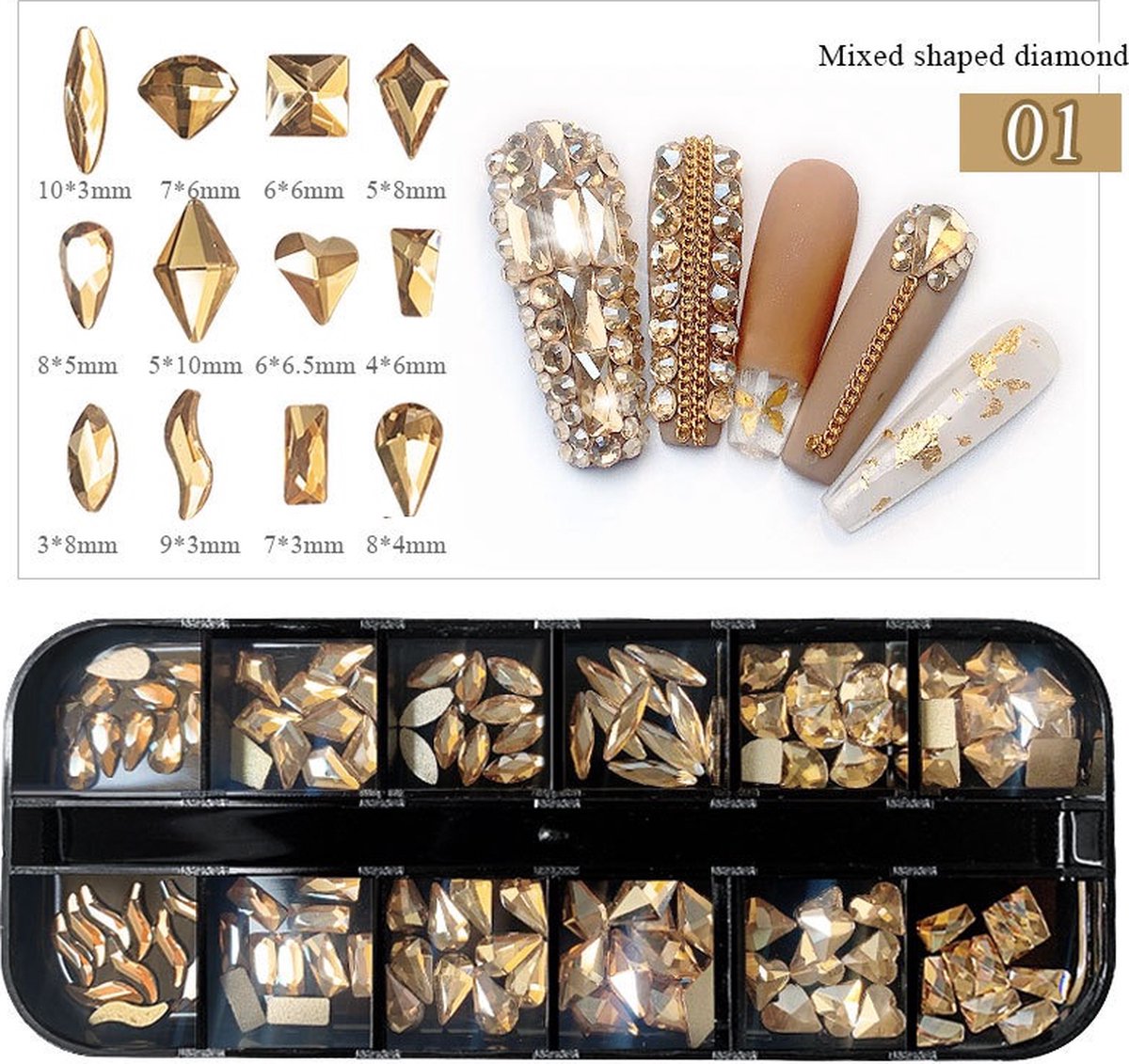 Goedkoopste Rhinestone - 12 vormen - Nagelsteentjes - Decoratie