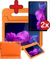 Lenovo Tab P11 Hoes Kinder Hoesje Kids Case Met 2x Screenprotector Glas - Lenovo Tab P11 Hoes Kindvriendelijk (11 inch) - Oranje