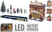 Kersttafereel dorp met Led verlichting 17 delig
