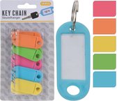 Sleutelhanger verwisselbaar etiket 10 stuks assorti