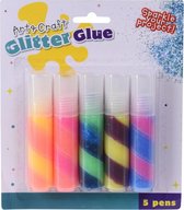 Glitterlijm 20ml set van 5 stuks