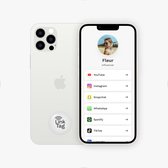 LinkTag Sticker - White - Digitaal visitekaartje - Deel je social media in één tap - NFC telefoon sticker