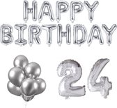 24 jaar Verjaardag Versiering Ballon Pakket Zilver