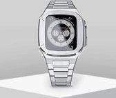 DanielEden™  Luxe Apple watch series Horloge band - Luxe - Roestvrij staal - Zilver - Apple Watch strap - 44 en 45 mm - stainless steel polsband