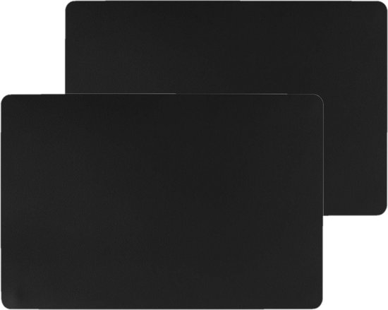 Set van 8x stuks placemats PU-leer/ leer look zwart 45 x 30 cm - Tafel  onderleggers | bol