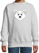 Cartoon ijsbeer trui grijs voor jongens en meisjes - Kinderkleding / dieren sweaters kinderen 98/104