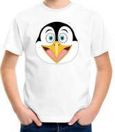 Cartoon pinguin t-shirt wit voor jongens en meisjes - Kinderkleding / dieren t-shirts kinderen 158/164