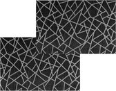 Set van 10x stuks placemats zwart grafische print - texaline - 45 x 30 cm - Onderleggers