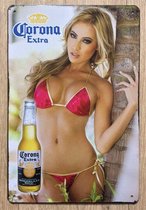 CORONA EXTRA BIER Reclamebord van metaal METALEN - WANDBORD - MUURPLAAT - VINTAGE - RETRO - HORECA- BORD-WANDDECORATIE -TEKSTBORD - DECORATIEBORD - RECLAMEPLAAT - WANDPLAAT - NOSTALGIE -CAFE-