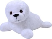 Pluche knuffel dieren Eco-kins witte zeehond van 30 cm. Wildlife speelgoed knuffelbeesten - Cadeau voor kind/jongens/meisjes