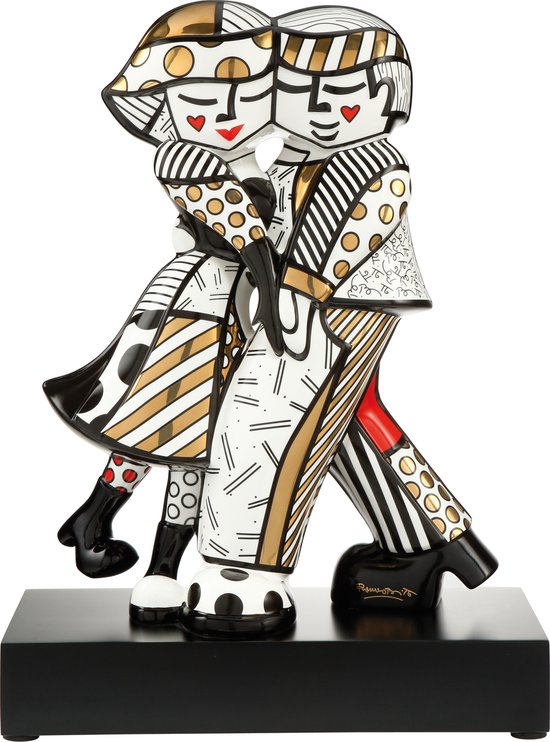 Goebel - Romero Britto | Decoratief beeld / figuur Golden Cheek to Cheek 47 | Porselein - Pop Art - 47cm - Limited Edition