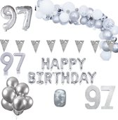 97 jaar Verjaardag Versiering Pakket Zilver XL