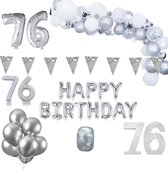 76 jaar Verjaardag Versiering Pakket Zilver XL