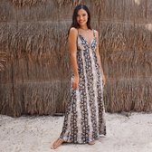 Chic by Lirette - Maxi jurk Snake - XS - Zwart Crème