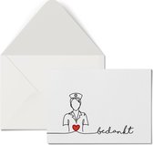 Bedankt kaartje - Verpleegkundige - Set van 3 - Inclusief enveloppen - 148x105 mm