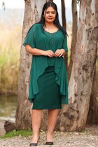 HASVEL -Groene Groote maat jurk- maat 8L-Galajurk-Avondjurk-HASVEL-Green Plus Size Dress-Size 8XL-Prom Dress-Evening Dress