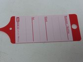 Sleutellabel plastic, kleur rood, beschrijfbaar, vpe 100 st