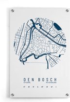 Walljar - Stadskaart Den Bosch Centrum IV - Muurdecoratie - Plexiglas schilderij