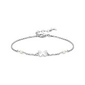 Armband synth. parel en vlinder 16 + 3 cm