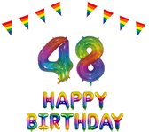 48 jaar Verjaardag Versiering Pakket Regenboog