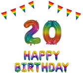 20 jaar Verjaardag Versiering Pakket Regenboog