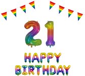 21 jaar Verjaardag Versiering Pakket Regenboog