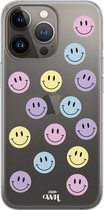 xoxo Wildhearts case voor iPhone 13 Pro Max - Smiley Colors - xoxo Wildhearts Transparant Case