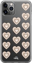 xoxo Wildhearts case voor iPhone 12 Pro - Retro Hearts Nude - xoxo Wildhearts Transparant Case