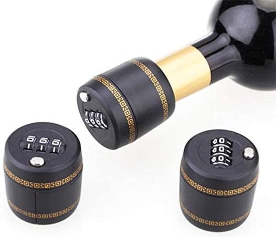 Flesslot - 2 STUKS - Wijn slot met cijfercode - Drankslot - CIijfercombinatie - Bottle lock - Flesafsluiter - Wijnstopper - Flesstopper - Wijn - Bier - Champagne sluiter- Alcohol