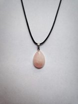 Goutte de quartz rose - pierre naturelle - quartz rose - cadeau de valentine pour elle - valentine - collier - pendentif - pierre naturelle - wicca