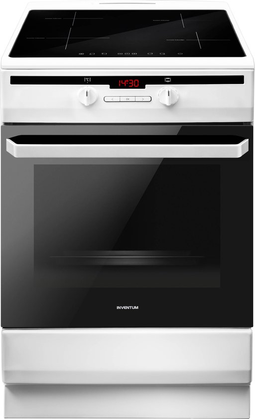 Inventum vfi6042wit - vrijstaand inductie fornuis - elektrische oven - 4 kookzones - 60 cm - 65 liter - wit/zwart
