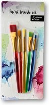 Kwasten set - Paint brush set - Kwasten - Schilderkwasten - Tekenkwasten - Tekenen - Schilderen - Diverse maten - 5stuks - Regenboog kleuren - Rainbow kwasten.