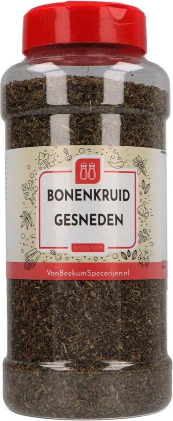 Foto: Van beekum specerijen bonenkruid gesneden strooibus 150 gram