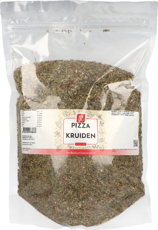Van Beekum Specerijen - Pizza Kruiden - 600 gram (hersluitbare stazak) |  bol.com