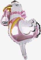 Baby girl ooievaar folie ballon-geboorte-