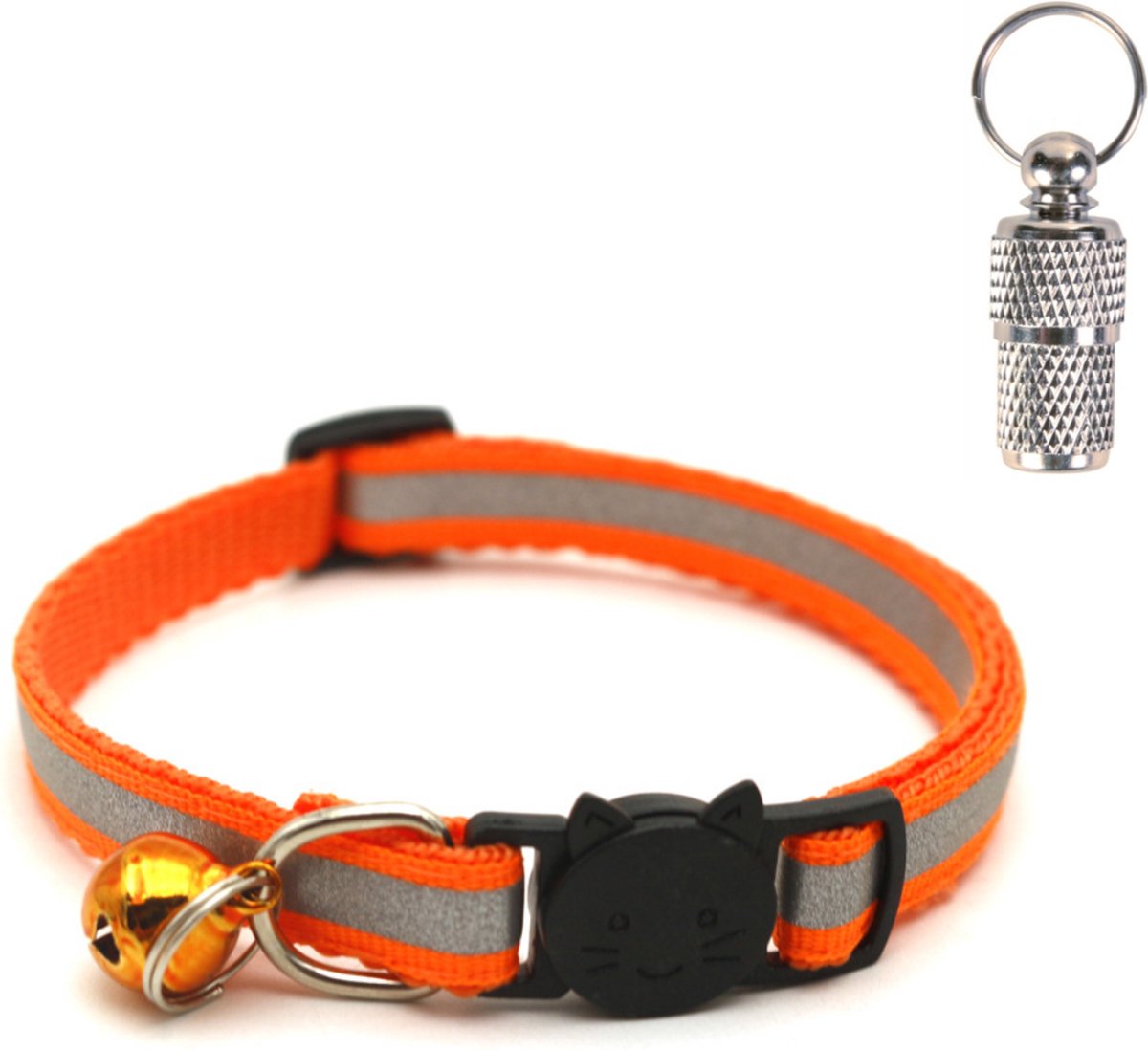 Bol.com Kattenhalsband met veiligheidssluiting - Inclusief Adreskoker en belletje - Reflecterend - Verstelbaar - 19 / 32 cm - Ha... aanbieding