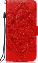 Apple iPhone 11 Hoesje - Mobigear - Mandala Serie - Kunstlederen Bookcase - Rood - Hoesje Geschikt Voor Apple iPhone 11
