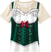 Everygoods Dirndl Beierse Carnaval Kostuum T-Shirts Voor Dames - Maat/Grootte: M - Kleur: Groen