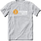 Bitcoin Master - Crypto T-Shirt Kleding Cadeau | Dames / Heren / Unisex | Bitcoin / Ethereum shirt | Grappig Verjaardag kado | Tshirt Met Print - Licht Grijs - Gemaleerd - S