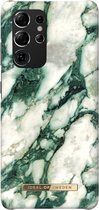 iDeal of Sweden hoesje voor Galaxy S21 Ultra - Hardcase Backcover - Fashion Case - Calacatta Emerald Marble