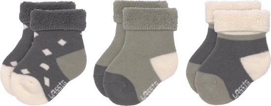 Lässig newborn sokken olijf set van 3