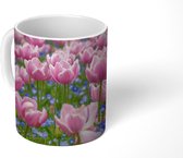 Mok - Een roze tulpenveld in Japan - 350 ML - Beker - Uitdeelcadeautjes