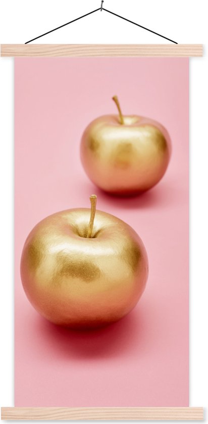 Porte-affiche avec affiche - Affiche scolaire - Pomme - Or - Nature morte - 90x180 cm - lattes vierges