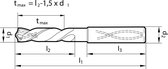 TCE - VHM Spiraalboor, 5xD TiAlN gecoat - SCD 51200-0350-HA