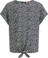 WE Fashion Meisjes blouse met knoopdetail en dessin
