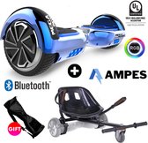 Hoverboard | Megamotion | Bluetooth Speaker | Oxboard | LED verlichting | Blauw + Hoverkart Zwart