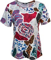 Pink Lady dames shirt rood print KM - maat XL