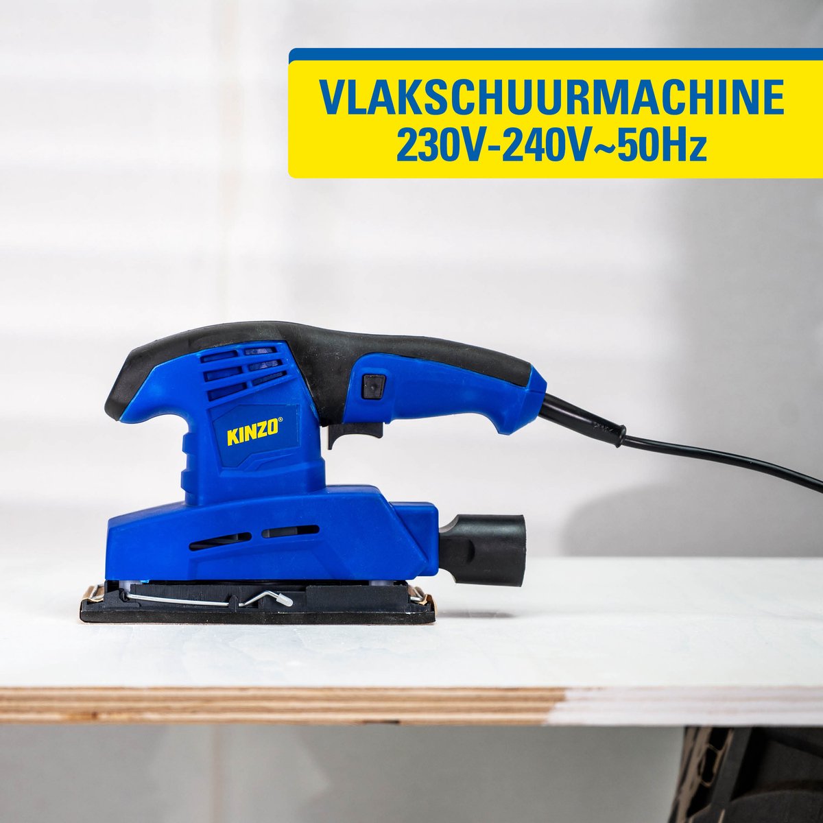 Kinzo Schuurmachine 230V - Blauw - Houtbewerking - Vlakschuurmachine | bol.com