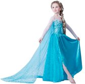 Everygoods Meisjes Sneeuw Koningin Prinses Kostuum - Vor 4-5 Jaar - Carnavalskleding Kinderen