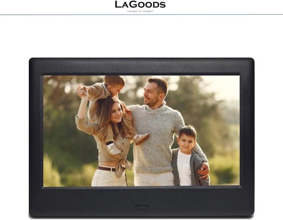 KODAK 7 inch digitale fotolijst, elektronische fotolijst, IPS-display, foto/ muziek/video/kalender/alarm, ondersteunt USB of SD-kaart, automatische rotatie, met afstandsbediening